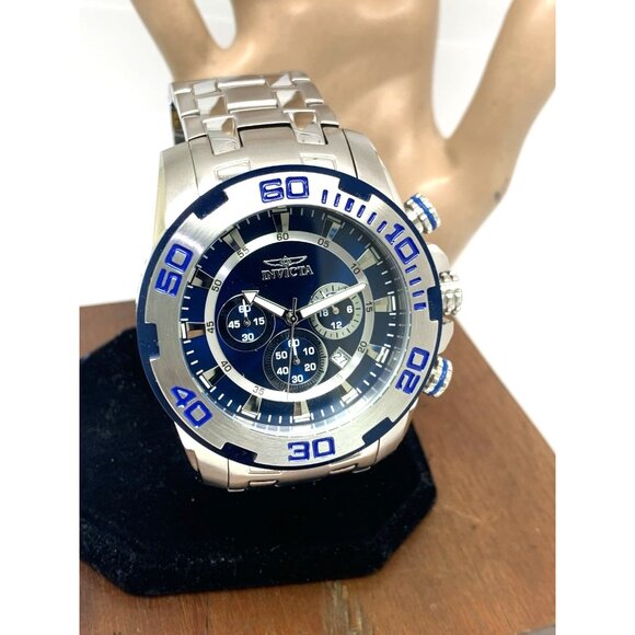 Invicta Men's Watch 22319 Pro Diver Quartz Chronograph Blue Silver Dial Steel - Picture 14 of 15